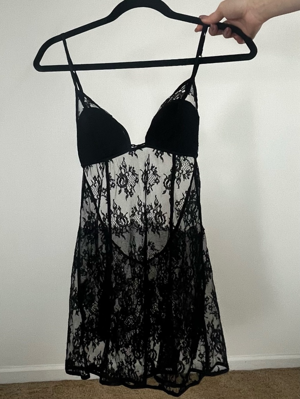 Vintage 00's Victoria's Secret black lace lingerie